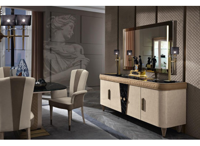 Furniture Dresser Cabinet Design Luxury Sideboard 2-piece Dresser with Mirror Console