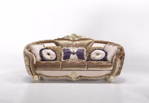 Classic Upholstered 3-Seater Textile Couches Textile Sofa Sofa Three-Seater Couch New