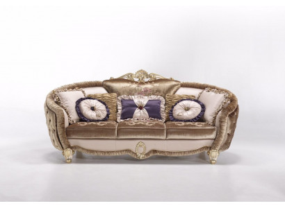 Classic Upholstered 3-Seater Textile Couches Textile Sofa Sofa Three-Seater Couch New