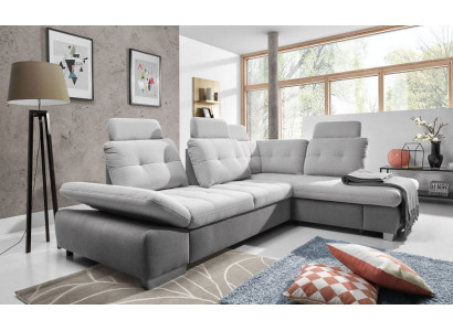 Textile corner sofa couch upholstered corner set fabric sleeping living landscape new