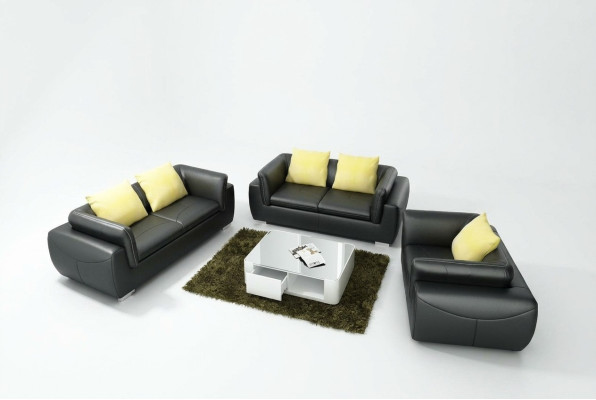 Leather sofa couch living landscape 3+2+1 seating suite design modern sofa F_3014D