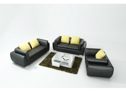 Leather sofa couch living landscape 3+2+1 seating suite design modern sofa F_3014D