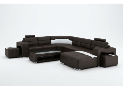 Leather sofa couch living landscape corner sofa corner set design modern sofa