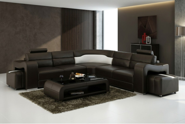 Leather Sofa Couch Living Landscape Corner Sofa Corner Suite Design Modern Sofa F3008B