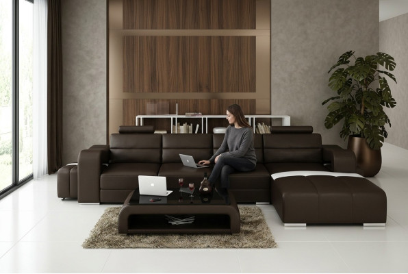 Leather sofa couch living area corner sofa corner design modern sofa F3008C