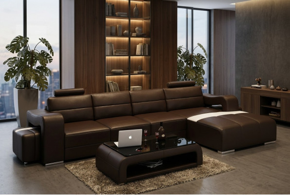Leather sofa couch living area corner sofa corner design modern sofa F3008C