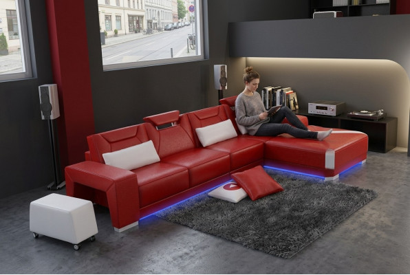 Leather sofa couch living area corner sofa corner set design modern sofa F3011C