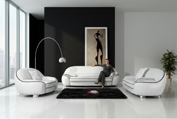 Leather sofa couch sofa set 3+2+1 seater suite design modern sofa F3013