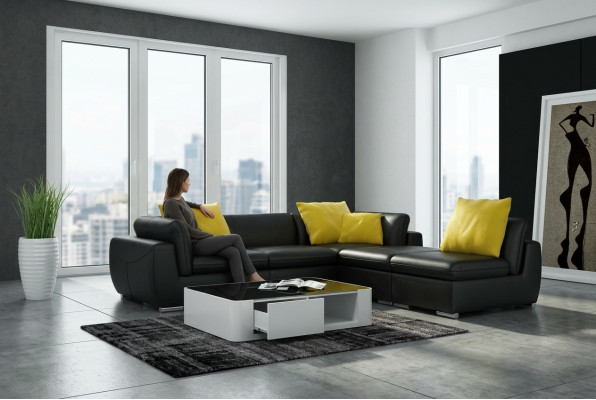 Leather sofa couch living area corner sofa corner set design modern sofa F3014 new