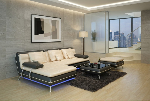 Leather Sofa Couch Living Area Corner Sofa Corner Arrangement Design Modern Sofa New F3015