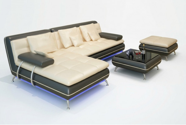 Leather Sofa Couch Living Area Corner Sofa Corner Arrangement Design Modern Sofa New F3015