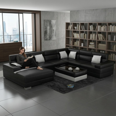 Leather sofa couch living landscape corner sofa corner set design modern sofa F3016 new