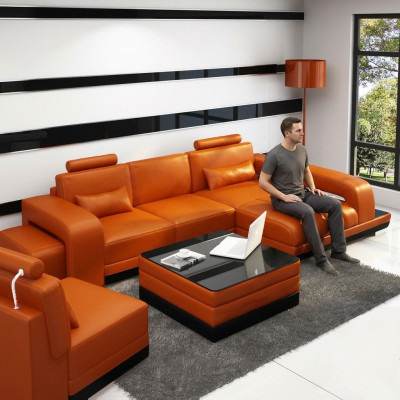 Leather Sofa Couch Living Area Sectional Sofa Corner Set Design Modern Sofa F3017C