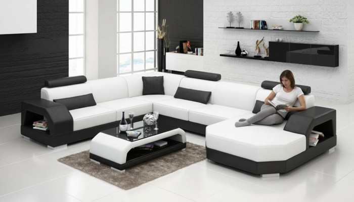 Leather sofa couch living landscape corner sofa corner suite design modern sofa G8001
