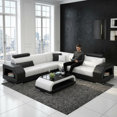 Leather sofa couch living landscape corner sofa corner ensemble design modern sofa G8001B
