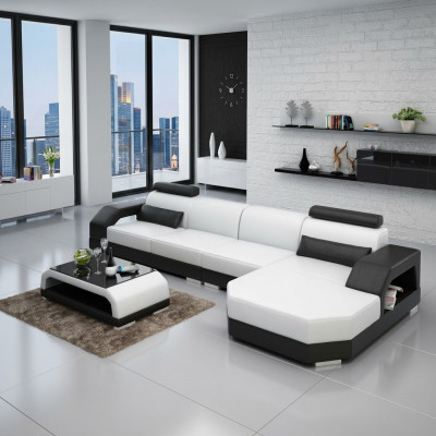 Leather sofa couch living landscape corner sofa corner suite design modern sofa G8001C