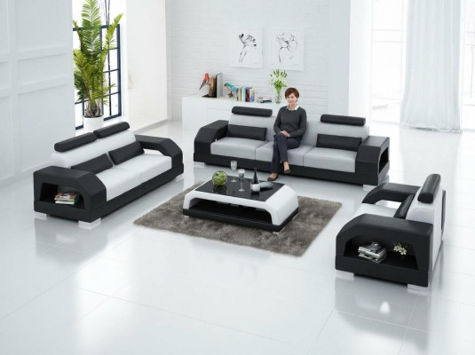 Leather sofa couch living area 3+2+1 seater suite design modern sofa G8001D