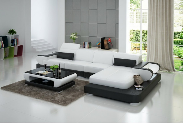 Leather sofa couch living landscape corner sofa corner suite design modern sofa G8002C
