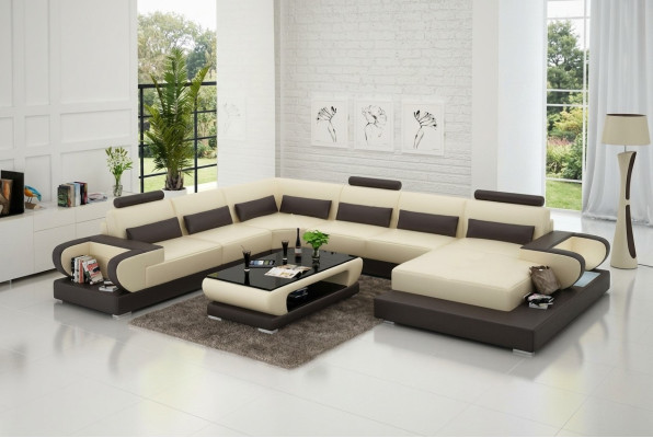 Leather sofa couch living landscape corner sofa corner set design modern sofa G8003