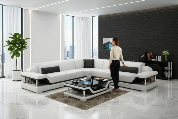 Leather sofa couch living landscape corner sofa corner ensemble design modern sofa G8004B