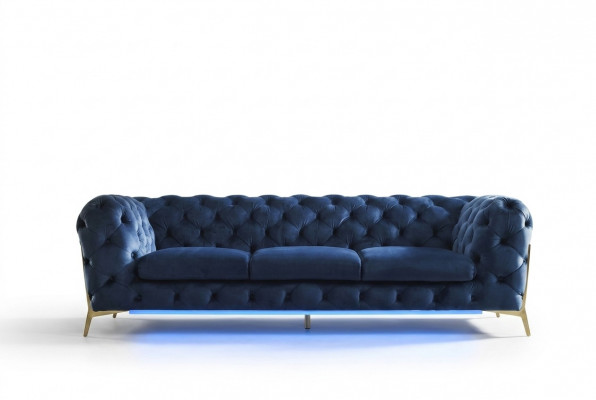 Chesterfield Seat Fabric Upholstery 2-Seater Living Room Couch Sofa Upholstery Set