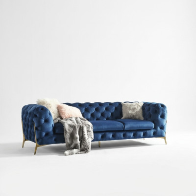Chesterfield Textile Sofa Upholstered Seat Couch Big XXL 3 Seater Fabric Couches