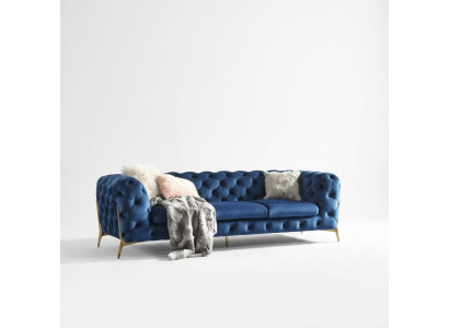 Chesterfield Textile Sofa Upholstered Seat Couch Big XXL 3 Seater Fabric Couches