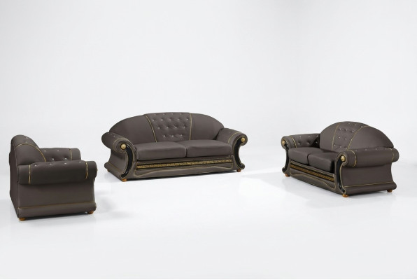 Classic designer 3-seater Chesterfield leather couch upholstery seat without 2+1 new