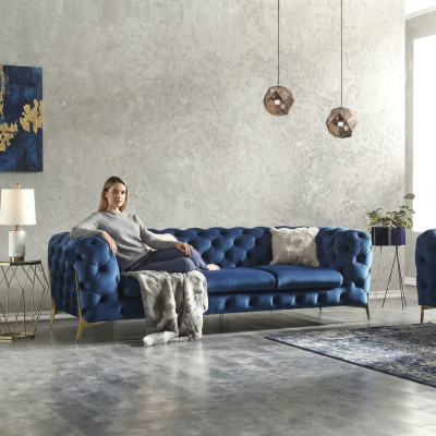 Chesterfield Noble Designer Couch Upholstery Fabric Textile Velvet Sofa Luxury Couches