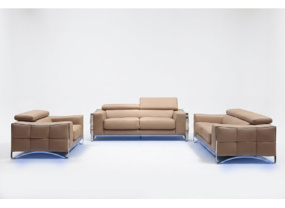 Leather sofa set 3+2 (without armchair) couch seating upholstery set 1504