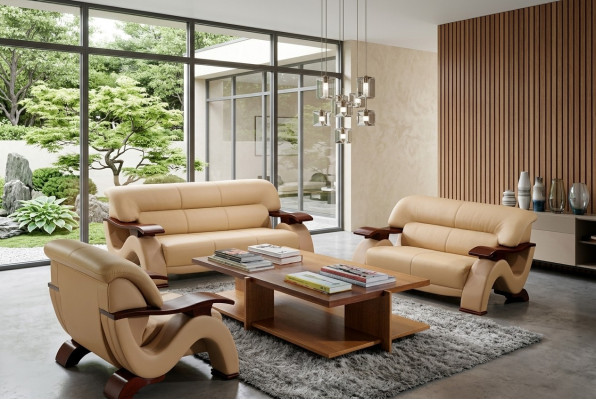 Leather sofa set 3+2 (without armchair) couch seat cushion set 2033