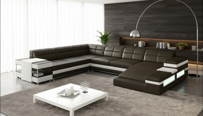 Leather sofa couch living area corner sofa corner set design modern sofa 1201B