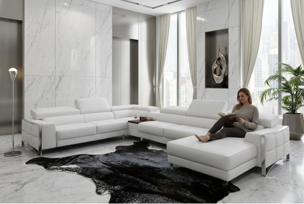 Multifunctional Couch Corner Sofa Media TV Sofa Leather Sofa Living Landscape U-Shape