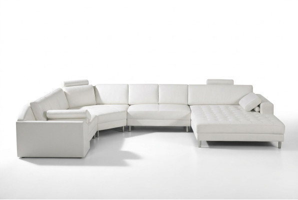 Modern living landscape with Chesterfield buttons leather sofa sofa couch upholstery