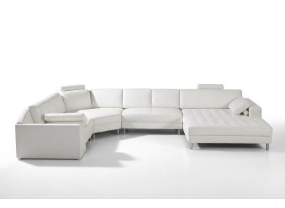 Modern living landscape with Chesterfield buttons leather sofa sofa couch upholstery