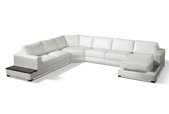 Large leather sofa couch seat cushion corner set living landscape with lighting