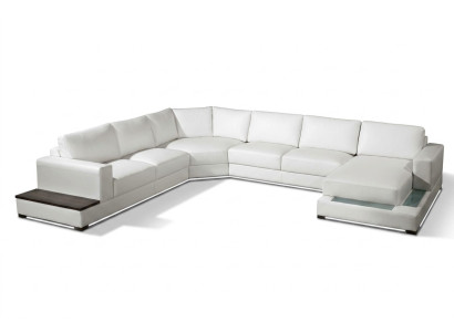 Large leather sofa couch seat cushion corner set living landscape with lighting