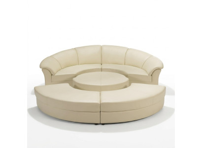 Round XXL upholstered living landscape couch round corner sofa leather sofa seat corner suite