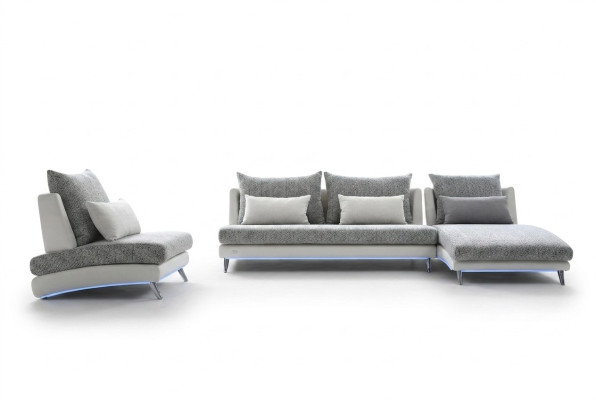 Modern design corner sofa upholstery suite 155x390cm fabric textile sofa corner