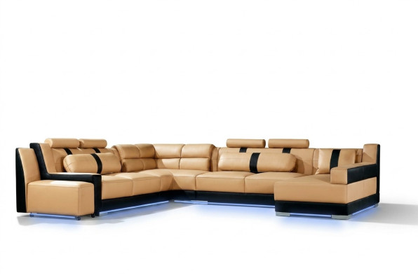XXL U-Shape Leather Living Landscape Couch Upholstered Seat Corner Sofa Large Suite