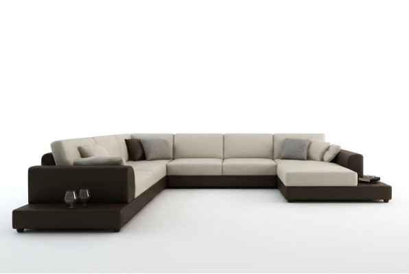 Leather sofa couch living landscape corner sofa corner set design decor modern