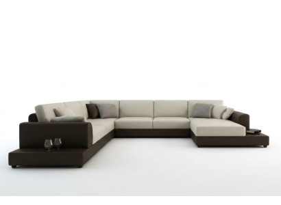 Leather sofa couch living landscape corner sofa corner set design decor modern