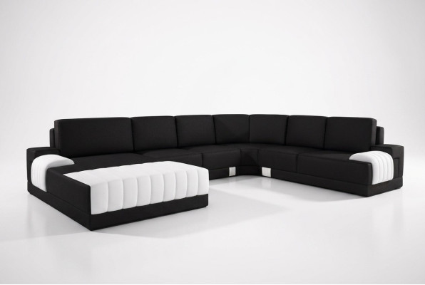 Upholstered Leather Sofa Couch Upholstered Corner Seating Set U Shape XXL Big
