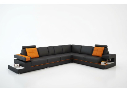 Leather sofa couch living area corner sofa corner modern suite design decor