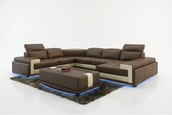 Leather sofa couch living landscape corner sofa modern corner suite design decor