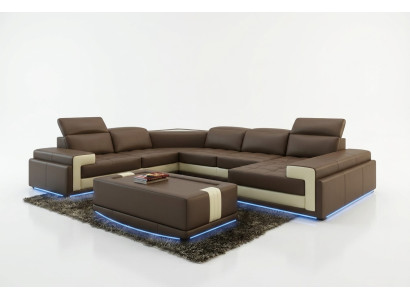 Leather sofa couch living landscape corner sofa modern corner suite design decor
