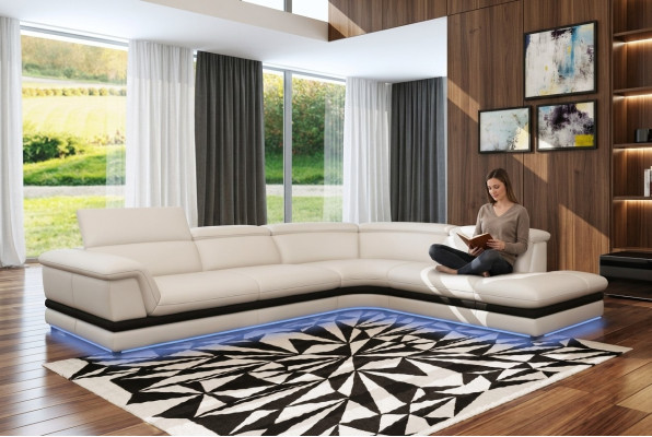 Leather sofa couch living area corner sofa corner suite design modern sofa 5130