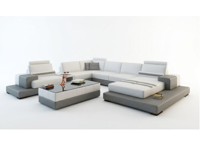 Beautiful XXL Leather Living Landscape U-Shape Corner Sofa Couch