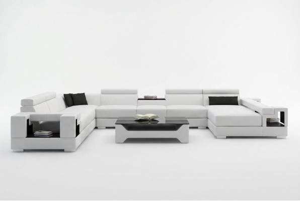 Leather Sofa Couch Living Landscape Corner Sofa Corner Suite Design Modern Sofa 6138