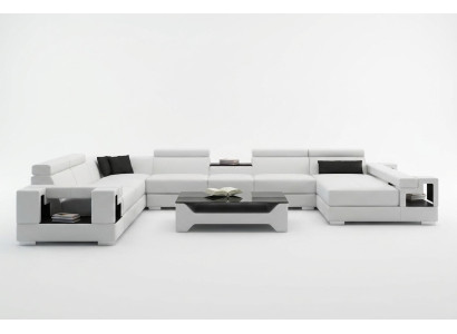 Leather Sofa Couch Living Landscape Corner Sofa Corner Suite Design Modern Sofa 6138